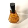ANTICA BOTTIGLIA LIQUEUR DECANTER Moser VETRO MOLATO AMBRATO TAPPO NERO ART DECO