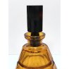 ANTICA BOTTIGLIA LIQUEUR DECANTER Moser VETRO MOLATO AMBRATO TAPPO NERO ART DECO