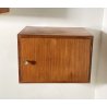 COPPIA DI COMODINI DESIGN A MURO ANNI 70 LEGNO OTTONE VINTAGE ANTA CAMERA LETTO