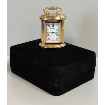 BUCHERER orologio tavolo DORATO Vintage Desk Clock RARA MINIATURA OFFICIER box