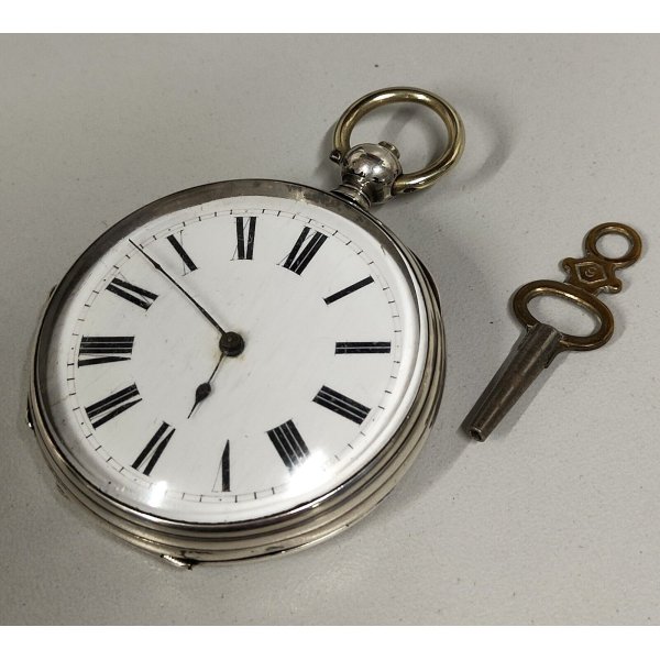 ANTICO OROLOGIO TASCA Vacheron CARICA Chiave ARGENTO 800 OLD SILVER POCKET  WATCH