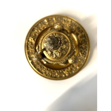 ANTICO CALAMAIO VASO A CRATERE PIATTO COPERCHIO BRONZO DORATO STILE ECLETTICO