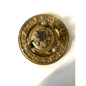 ANTICO CALAMAIO VASO A CRATERE PIATTO COPERCHIO BRONZO DORATO STILE ECLETTICO