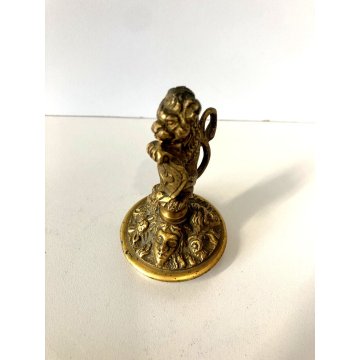 ANTICO CALAMAIO VASO A CRATERE PIATTO COPERCHIO BRONZO DORATO STILE ECLETTICO