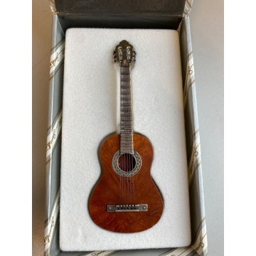 MINIATURA CHITARRA SACCHETTI ARGENTO 800 GUITAR SILVER STRUMENTO MUSICALE
