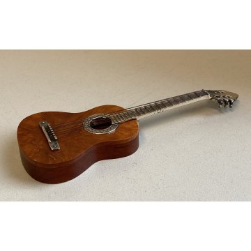 MINIATURA CHITARRA SACCHETTI ARGENTO 800 GUITAR SILVER STRUMENTO MUSICALE