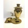 ANTICO Samovar OTTONE ORNATO TIMBRATO NUMERATO VASSOIO BOWL FINE '800 PRIMO '900