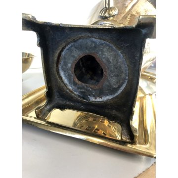 ANTICO Samovar OTTONE ORNATO TIMBRATO NUMERATO VASSOIO BOWL FINE '800 PRIMO '900