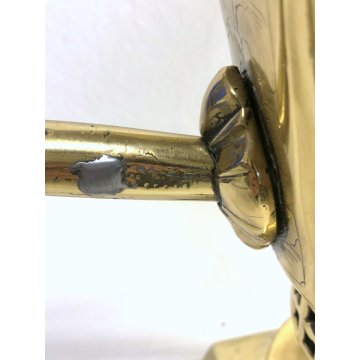 ANTICO Samovar OTTONE ORNATO TIMBRATO NUMERATO VASSOIO BOWL FINE '800 PRIMO '900