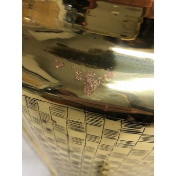 ANTICO Samovar OTTONE ORNATO TIMBRATO NUMERATO VASSOIO BOWL FINE '800 PRIMO '900