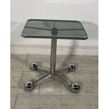 TAVOLO SALOTTO VINTAGE RUOTE SPACE AGE Allegri Parma ANNI 70 REGOLABILE DESIGN