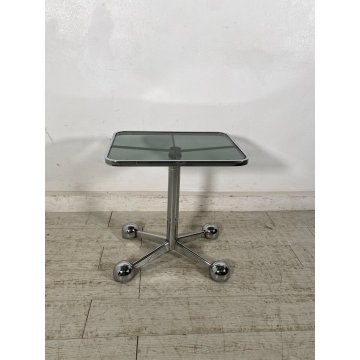TAVOLO SALOTTO VINTAGE RUOTE SPACE AGE Allegri Parma ANNI 70 REGOLABILE DESIGN