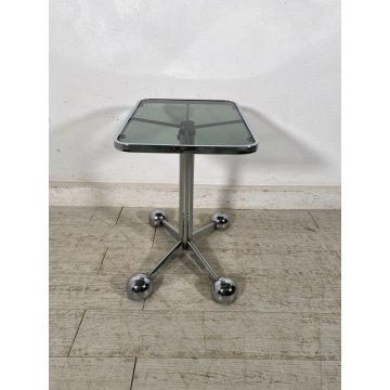 TAVOLO SALOTTO VINTAGE RUOTE SPACE AGE Allegri Parma ANNI 70 REGOLABILE DESIGN
