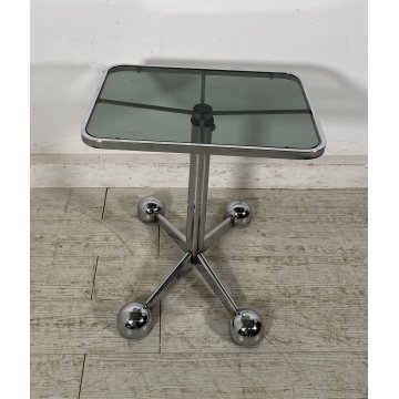 TAVOLO SALOTTO VINTAGE RUOTE SPACE AGE Allegri Parma ANNI 70 REGOLABILE DESIGN