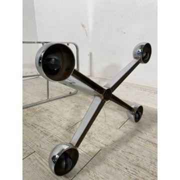 TAVOLO SALOTTO VINTAGE RUOTE SPACE AGE Allegri Parma ANNI 70 REGOLABILE DESIGN