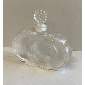 BOTTIGLIA PROFUMO LALIQUE FIORI FIRMATO BOTTLE DEUX CRISTALLO FLOWERS PERFUME