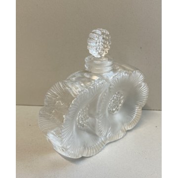 BOTTIGLIA PROFUMO LALIQUE FIORI FIRMATO BOTTLE DEUX CRISTALLO FLOWERS PERFUME