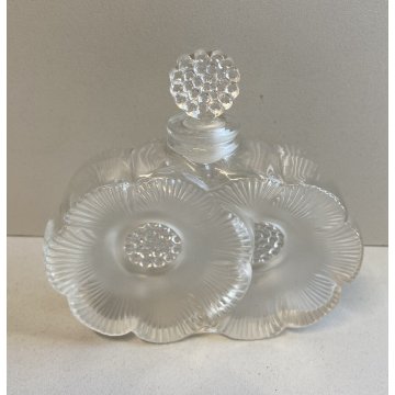 BOTTIGLIA PROFUMO LALIQUE FIORI FIRMATO BOTTLE DEUX CRISTALLO FLOWERS PERFUME