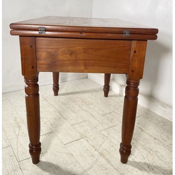 TAVOLO PORTAFOGLIO 2 cassetti LEGNO CILIEGIO EPOCA 1800 GAMBA BOTTIGLIA 67X220