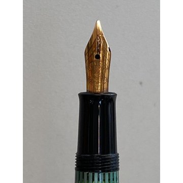 PENNA STILOGRAFICA 140 PELIKAN FOUNTAIN PEN VINTAGE OLD STILO GREEN STRIPED BOX