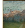 ANTICO DIPINTO OLIO Carlo Balestrini '800 PAESAGGIO MONTANO Monterosa SENTIERO