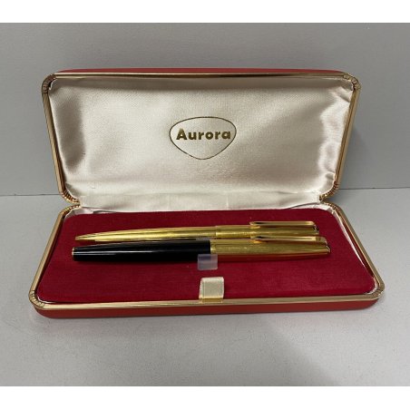 PARURE AURORA 98 PENNA STILOGRAFICA SFERA DORATE FOUNTAIN PEN BALLPOINT PEN