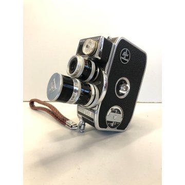 CINEPRESA ANALOGICA Paillard Bolex D8L 8mm + 3 OBIETTIVI PISTOLGRIP CUSTODIA '50