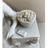PORCELANA UNTER WEISS BACH DONNA CON FIORI VINTAGE anni 70 CERAMICA BISCUIT