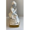 PORCELANA UNTER WEISS BACH DONNA CON FIORI VINTAGE anni 70 CERAMICA BISCUIT
