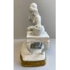 PORCELANA UNTER WEISS BACH DONNA CON FIORI VINTAGE anni 70 CERAMICA BISCUIT