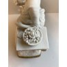 PORCELANA UNTER WEISS BACH DONNA CON FIORI VINTAGE anni 70 CERAMICA BISCUIT