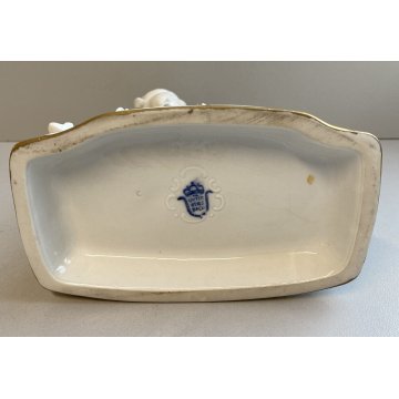 PORCELANA UNTER WEISS BACH DONNA CON FIORI VINTAGE anni 70 CERAMICA BISCUIT