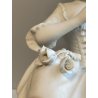 PORCELANA UNTER WEISS BACH DONNA CON FIORI VINTAGE anni 70 CERAMICA BISCUIT