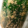 ANTICA COPPIA VASI STILE MOSER vetro BOEMIA VERDE SMERALDO ORO ZECCHINO '900