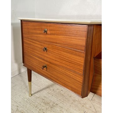 CREDENZA DESIGN MOBILE ANNI 70 SIDEBOARD VINTAGE LEGNO MARMO SPECCHIO OTTONE OLD