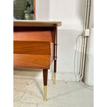 CREDENZA DESIGN MOBILE ANNI 70 SIDEBOARD VINTAGE LEGNO MARMO SPECCHIO OTTONE OLD