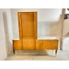 CREDENZA DESIGN MOBILE ANNI 70 SIDEBOARD VINTAGE LEGNO MARMO SPECCHIO OTTONE OLD