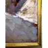 QUADRO OLIO TAVOLA C. Pagano PAESAGGIO SCORCIO STRADA BOSCO IMPRESSIONISTA '900