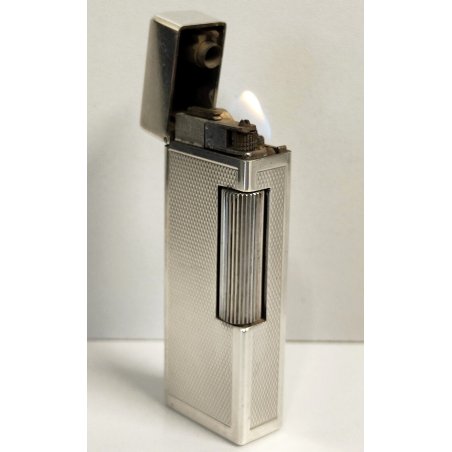 Dunhill ACCENDINO TASCA ARGENTO Barley BENZINA Auto Rollalite LIGHTER BRIQUET