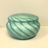 BOWL CON COPERCHIO POTICHE VETRO Murano SOMMERSO CANNE SPIRALE VERDE SMERALDO 70