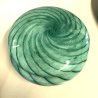 BOWL CON COPERCHIO POTICHE VETRO Murano SOMMERSO CANNE SPIRALE VERDE SMERALDO 70