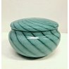 BOWL CON COPERCHIO POTICHE VETRO Murano SOMMERSO CANNE SPIRALE VERDE SMERALDO 70