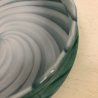 BOWL CON COPERCHIO POTICHE VETRO Murano SOMMERSO CANNE SPIRALE VERDE SMERALDO 70