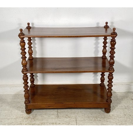 ANTICA ETAGERE LEGNO NOCE LIBRERIA CREDENZA 1800 EPOCA ROCCHETTO ESPOSITORE OLD