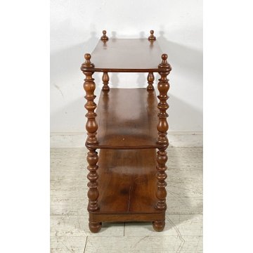 ANTICA ETAGERE LEGNO NOCE LIBRERIA CREDENZA 1800 EPOCA ROCCHETTO ESPOSITORE OLD