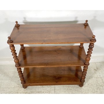 ANTICA ETAGERE LEGNO NOCE LIBRERIA CREDENZA 1800 EPOCA ROCCHETTO ESPOSITORE OLD