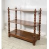 ANTICA ETAGERE LEGNO NOCE LIBRERIA CREDENZA 1800 EPOCA ROCCHETTO ESPOSITORE OLD