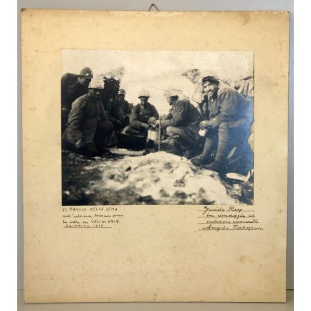 ANTICA FOTO AUTOGRAFATA Guido Rey "Il rancio della sera" Veliki HRIB A Rabezzana