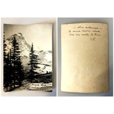 ANTICA FOTOGRAFIA AUTOGRAFATA Guido Rey Cervino ad Angelo Rabezzana 1933