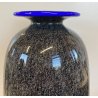 GRANDE VASO VETRO Murano MILA SCHON By Art SABBIATO Anni 80' NERO E BLU DESIGN